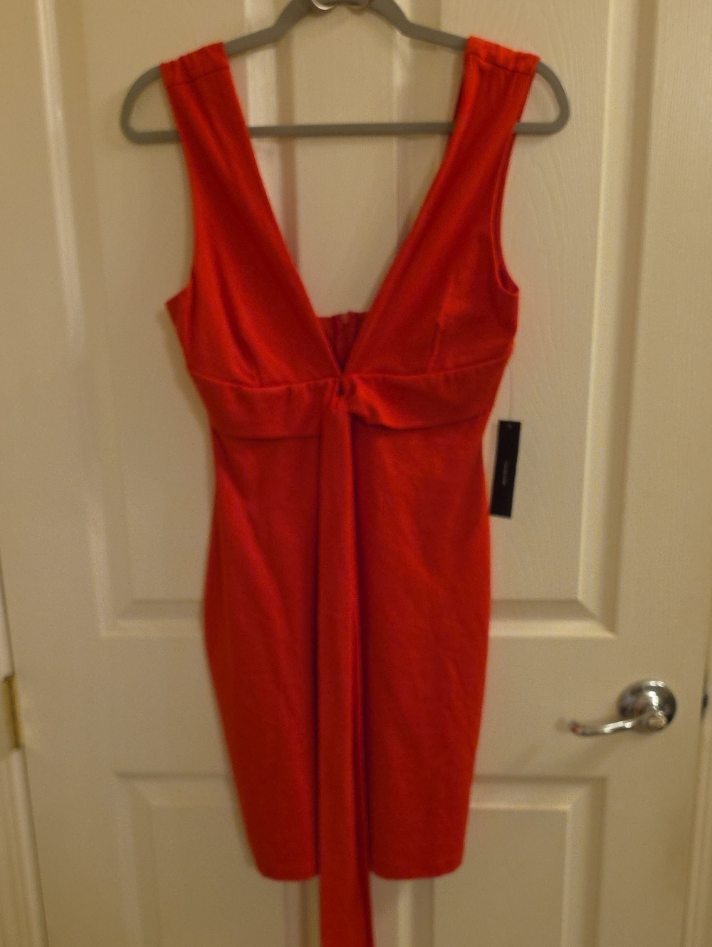 Lulus Gracefully Yours Red Orange Bodycon Mini Cocktail Dress M NWT